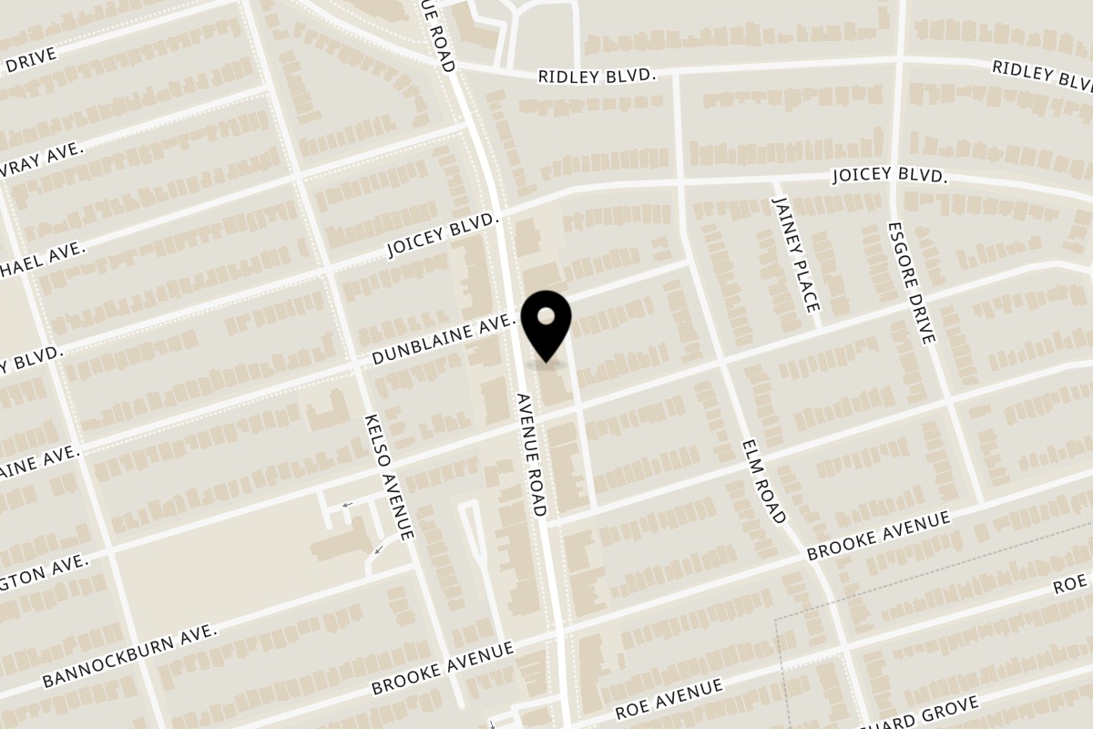 Map showing the location of Darbar Persian Grill on 2015 Avenue Road in Toronto